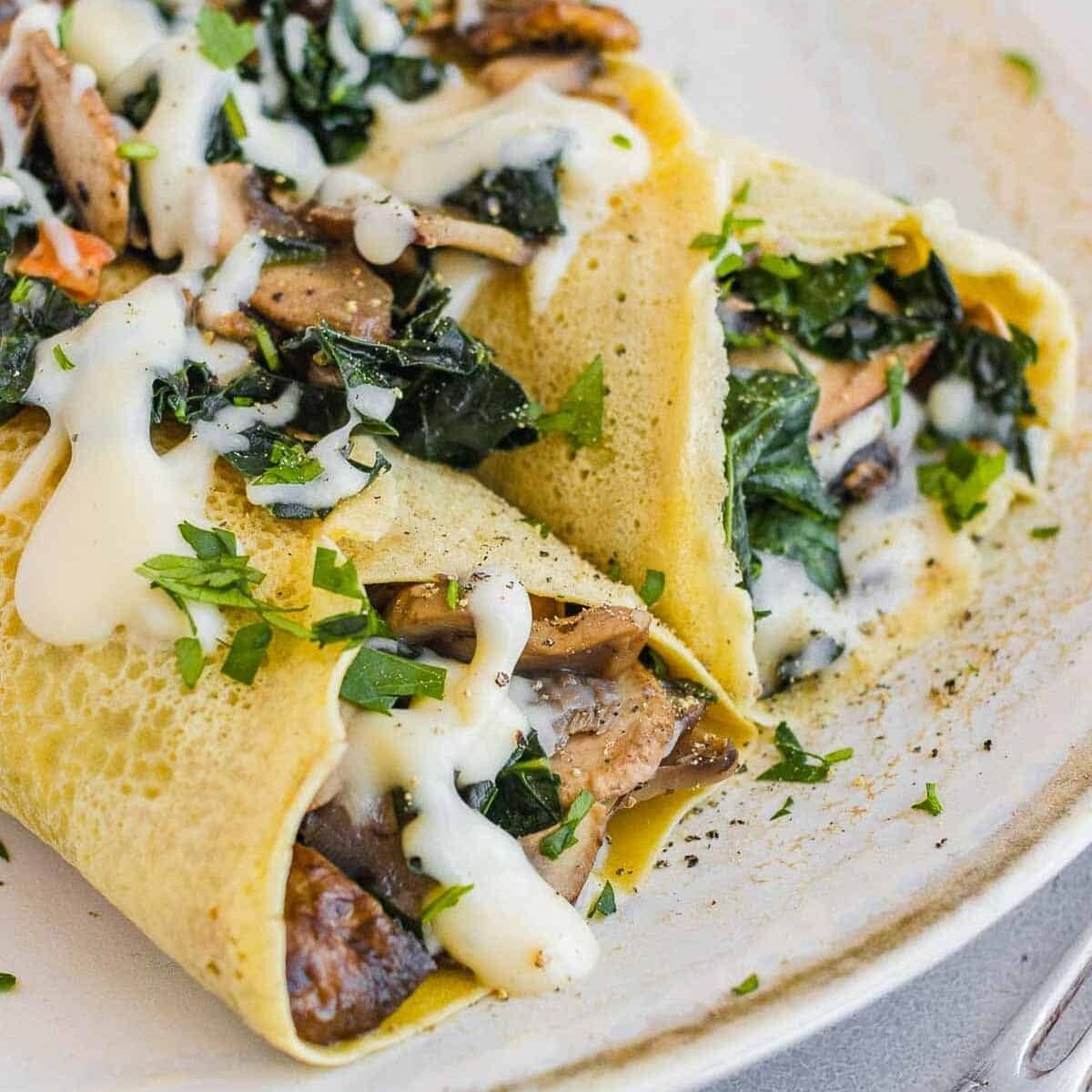 Spinach and Ricotta cheese crepes